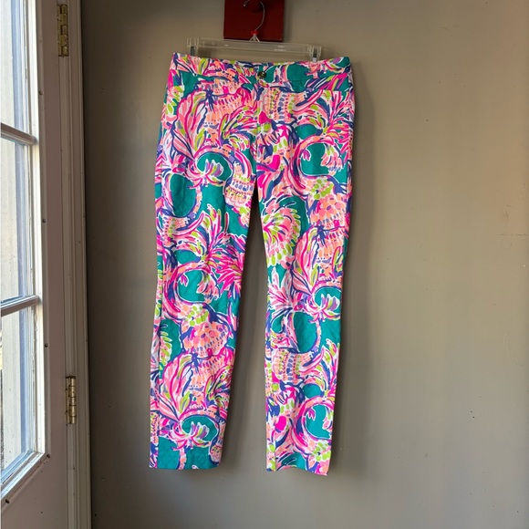 Lilly Pulitzer Kelly Skinny Ankle Pant in Agate Green Safari 8 - Picture 3 of 7